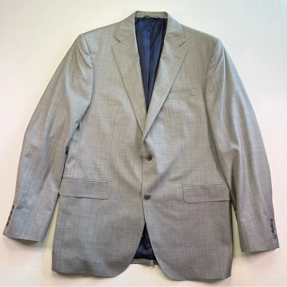Jack Victor Mens Blazer Sport Coat Two Button Casual Jacket 44L Wool Suits